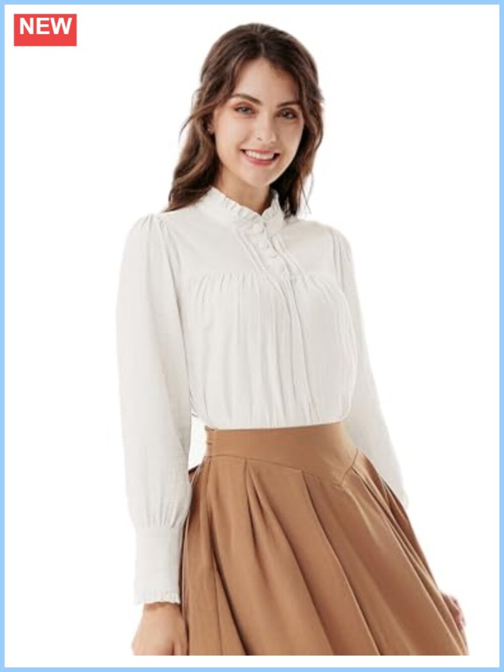 Gothic Victorian Cotton Long Sleeve Peasant Blouse Loose Fit Renaissance Shirt